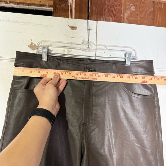 Chico's Coated Wide Leg Cropped Denim Jeans Mink Taupe Size 3 / 16 Brown - Picture 6 of 12